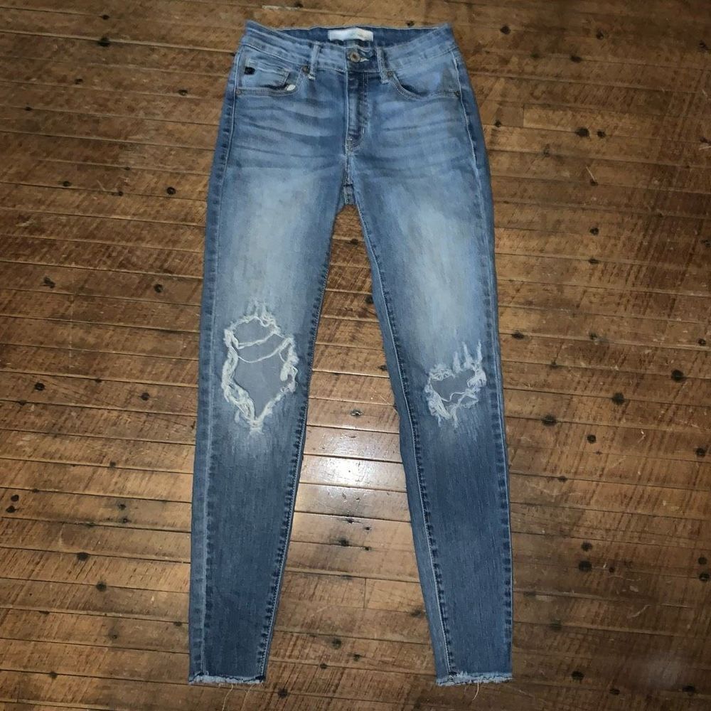Kancan distressed cropped raw hem 1/24 jeans